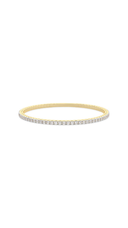 14K Yellow Gold Flex Tennis Bangle