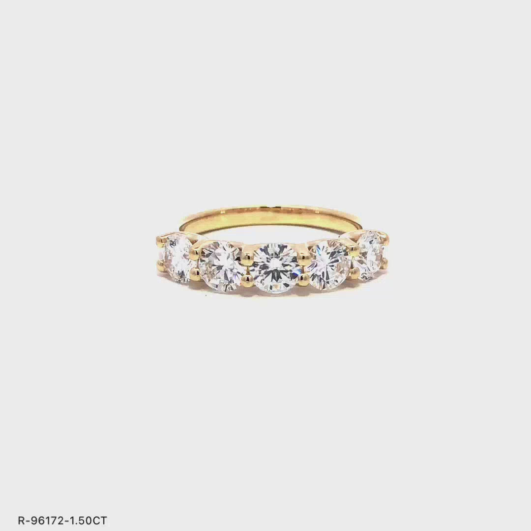 14K Yellow Gold Five Stone Diamond Ring