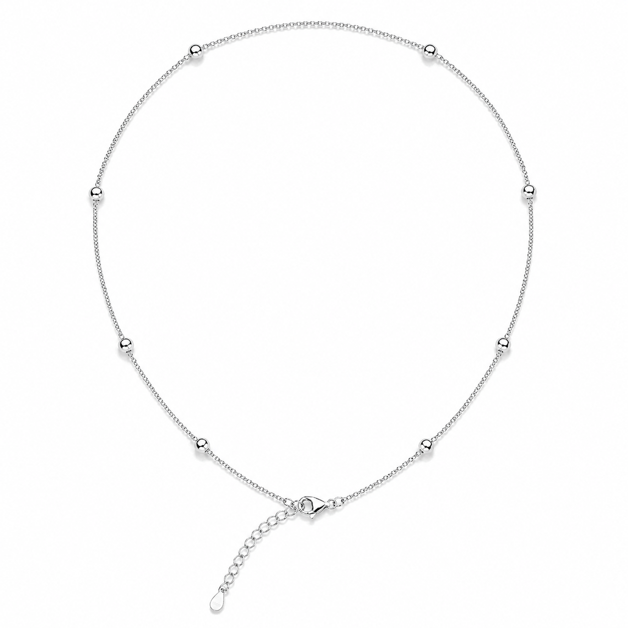 Cuban Beaded Chain – Rhodium