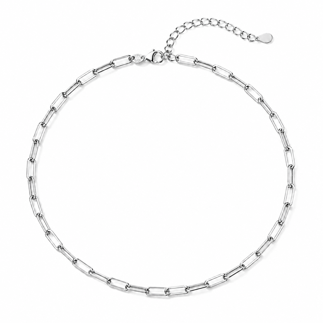 Paperclip Chain – Rhodium