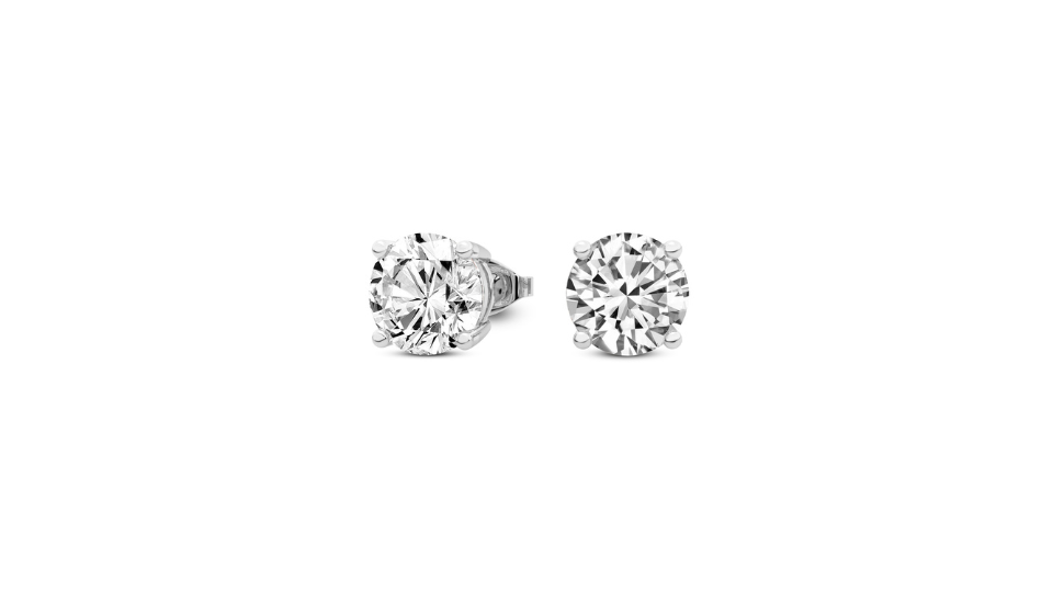 14K White Gold Diamond Studs