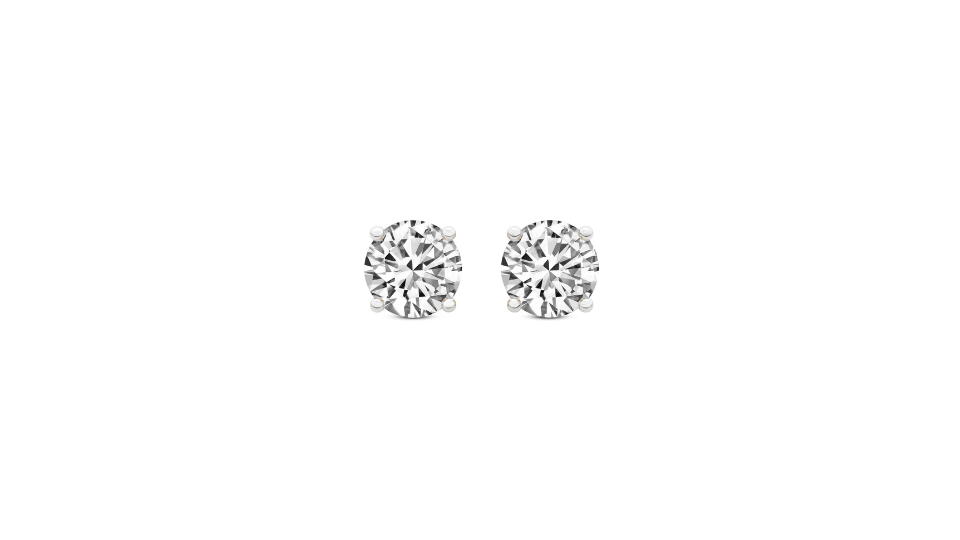 14K White Gold Diamond Studs