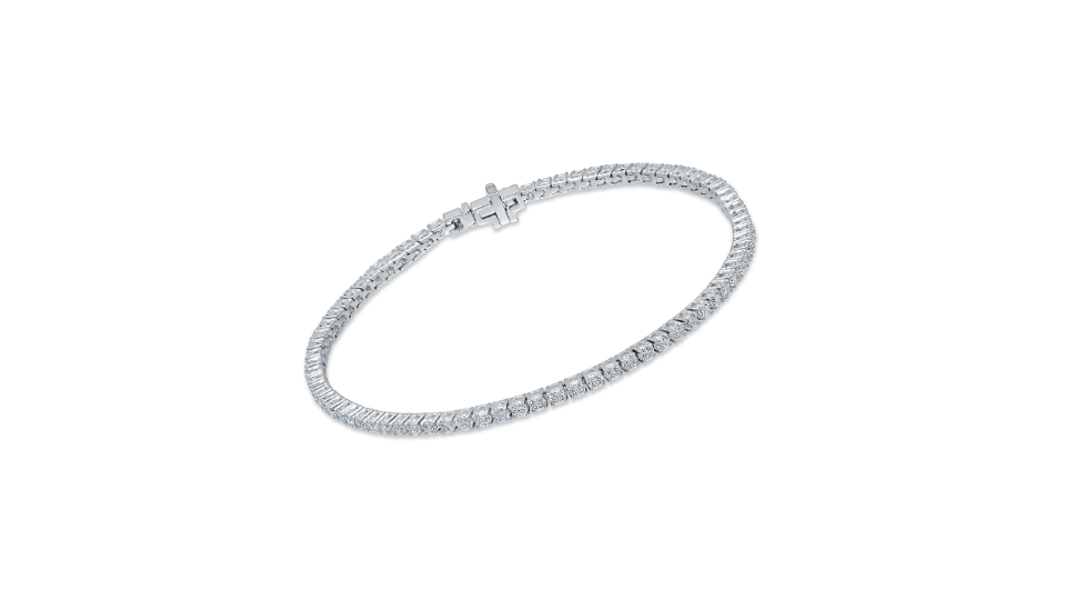 14K White Gold Round Diamond Tennis Bracelet